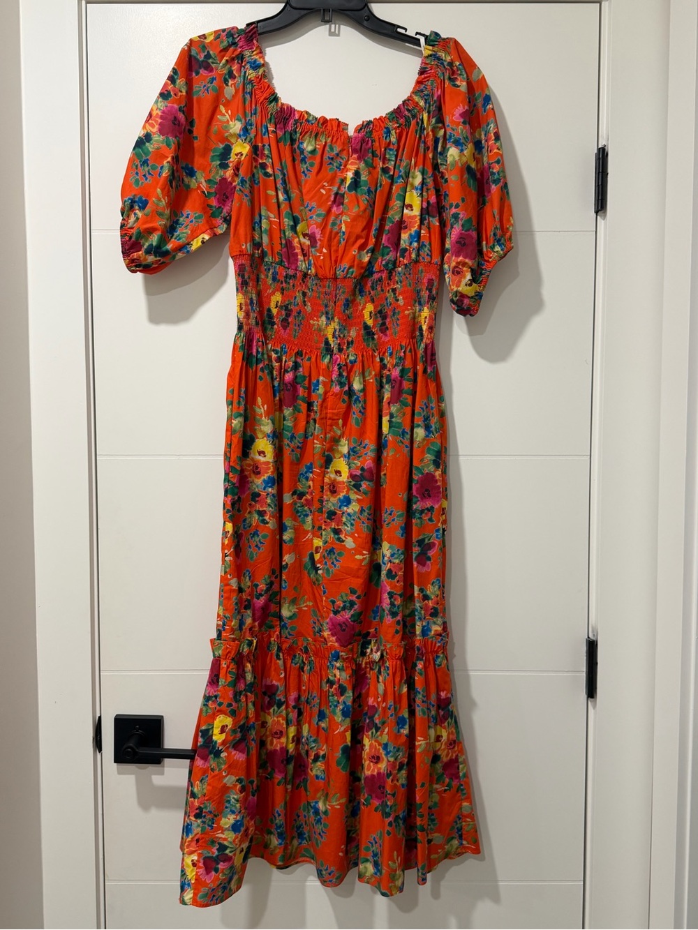 Cara Cara Mimi Dress Cherry Bouquet Orange Large - Picture 2 of 8